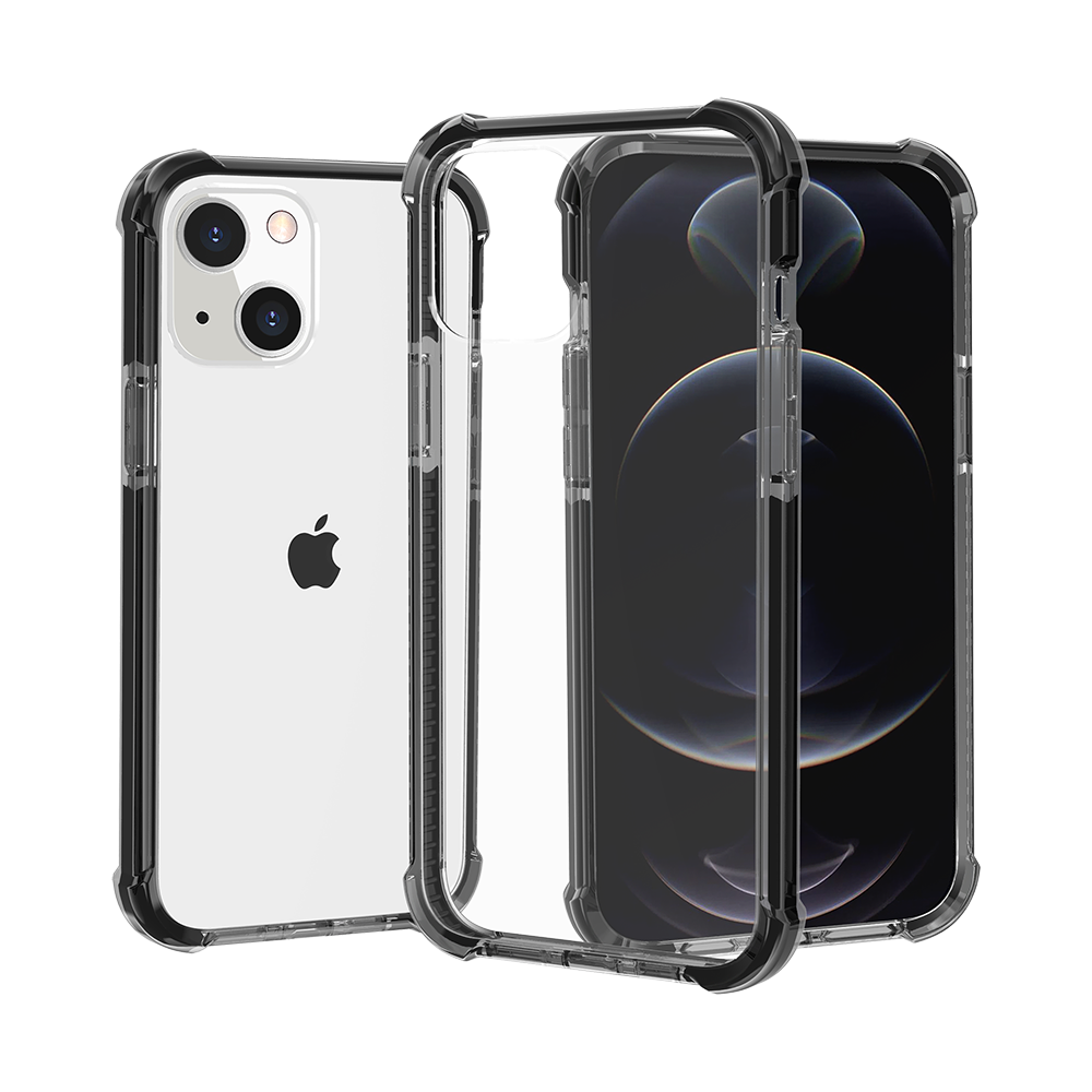 iPhone 14 6.1" Acrylic Tough 2.5mm Transparent ShockProof Hybrid Case
Cover - Black