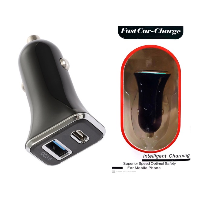 Power Car Charger-Type C-Black