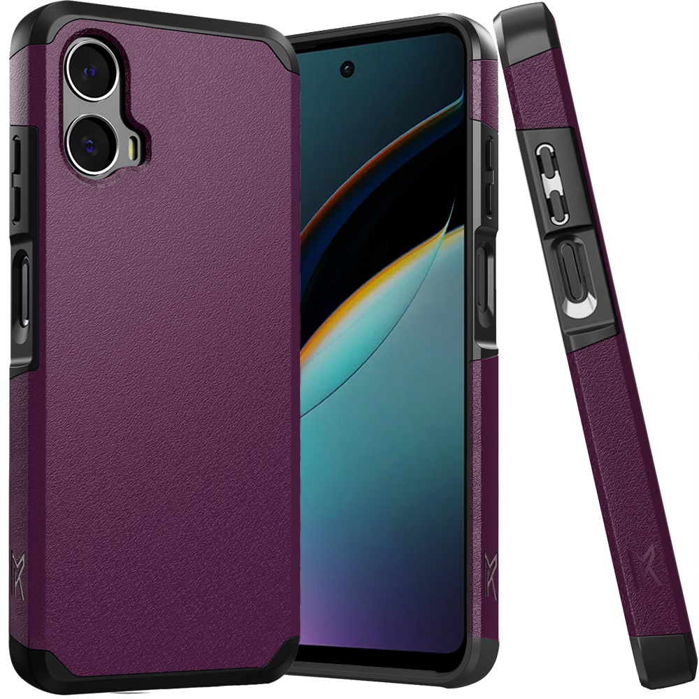 Motorola Moto G 5G 2024 Tough Strong Hybrid (Magnet Mount Friendly) Case Cover - Dark Purple