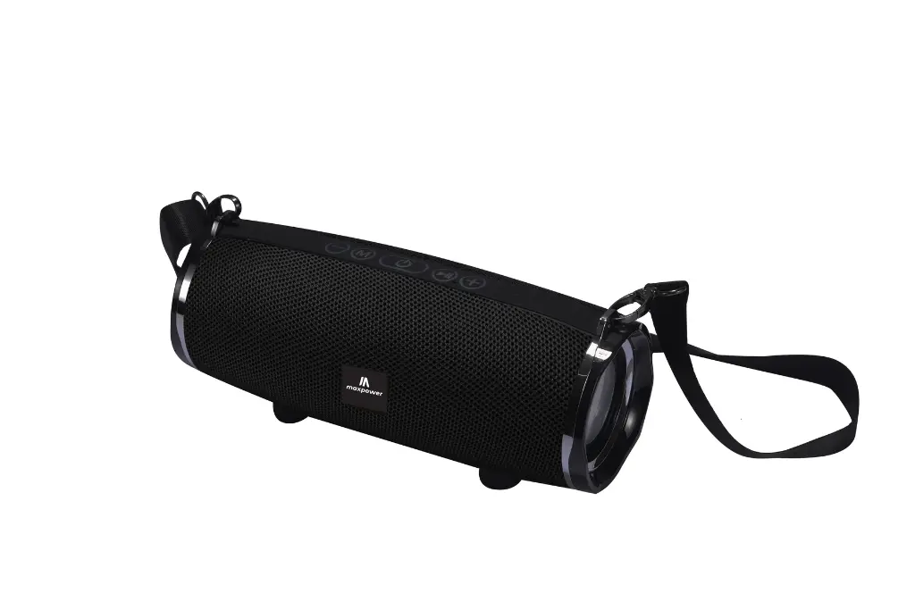 PORTABLE OUTDOOR BLUETOOTH SPEAKER WATER RESISTANCE & DUST PROOF, SHOULDER STRAP-Black