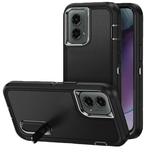 Motorola Moto G Stylus 5G 2024 PEAK 3in1 Toughest Hybrid with Stand Cover Case – Black/Black