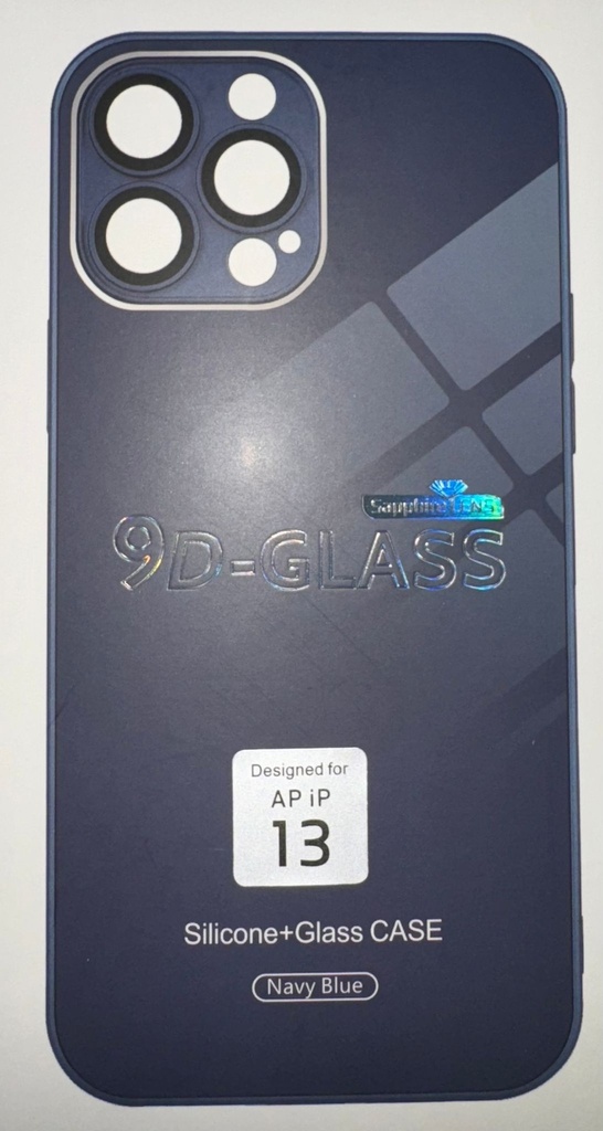 Iphone 13 Silicone+Glass Case Navy Blue 