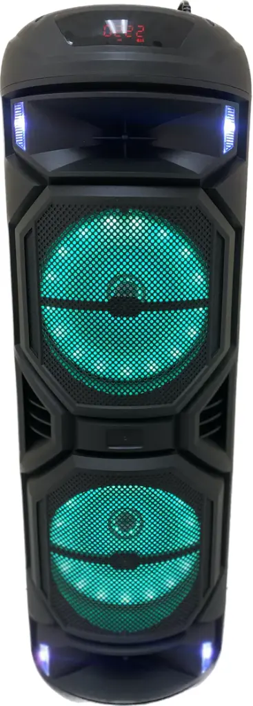 MPD528-ONYX 8 Dual 8" Woofer Portable FM Bluetooth Party Speaker Heavy Bass Sound With Mic