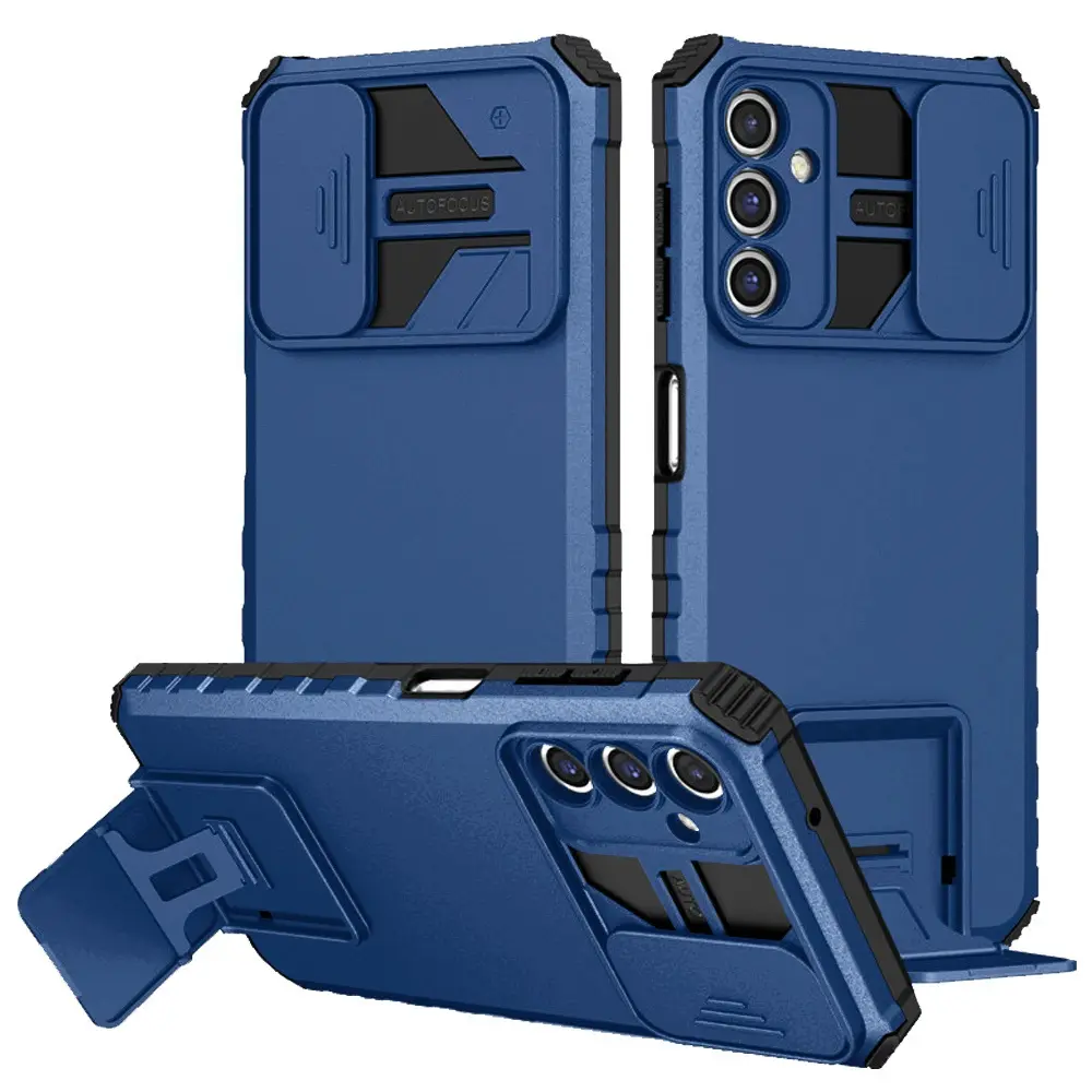 Samsung A16 5G Easy Viewing Kickstand Camera Protection Hybrid Case Cover - Blue