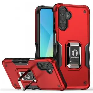 For Samsung A16 5G OPTIMUM Magnetic Ring Stand Hybrid Case Cover - Red 