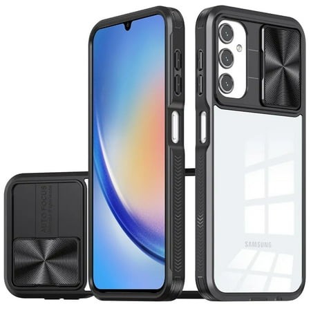 For Samsung A15 5G Fusion Transparent Clear Hybrid Case Cover - Black 