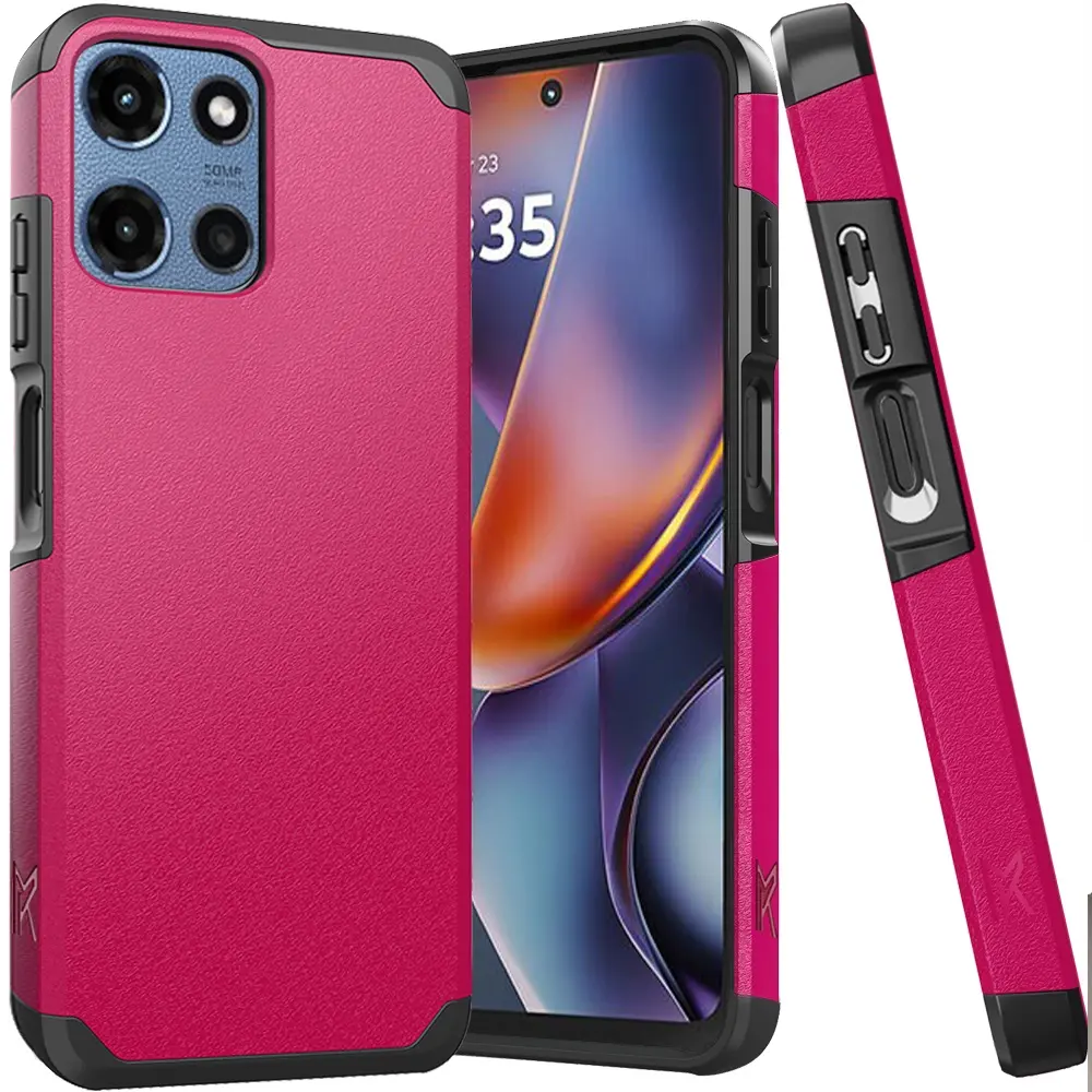 For Motorola Moto G 5G 2025 (Original Series) Tough Strong Shockproof Hybrid in Slide-Out Package - Hot Pink 
