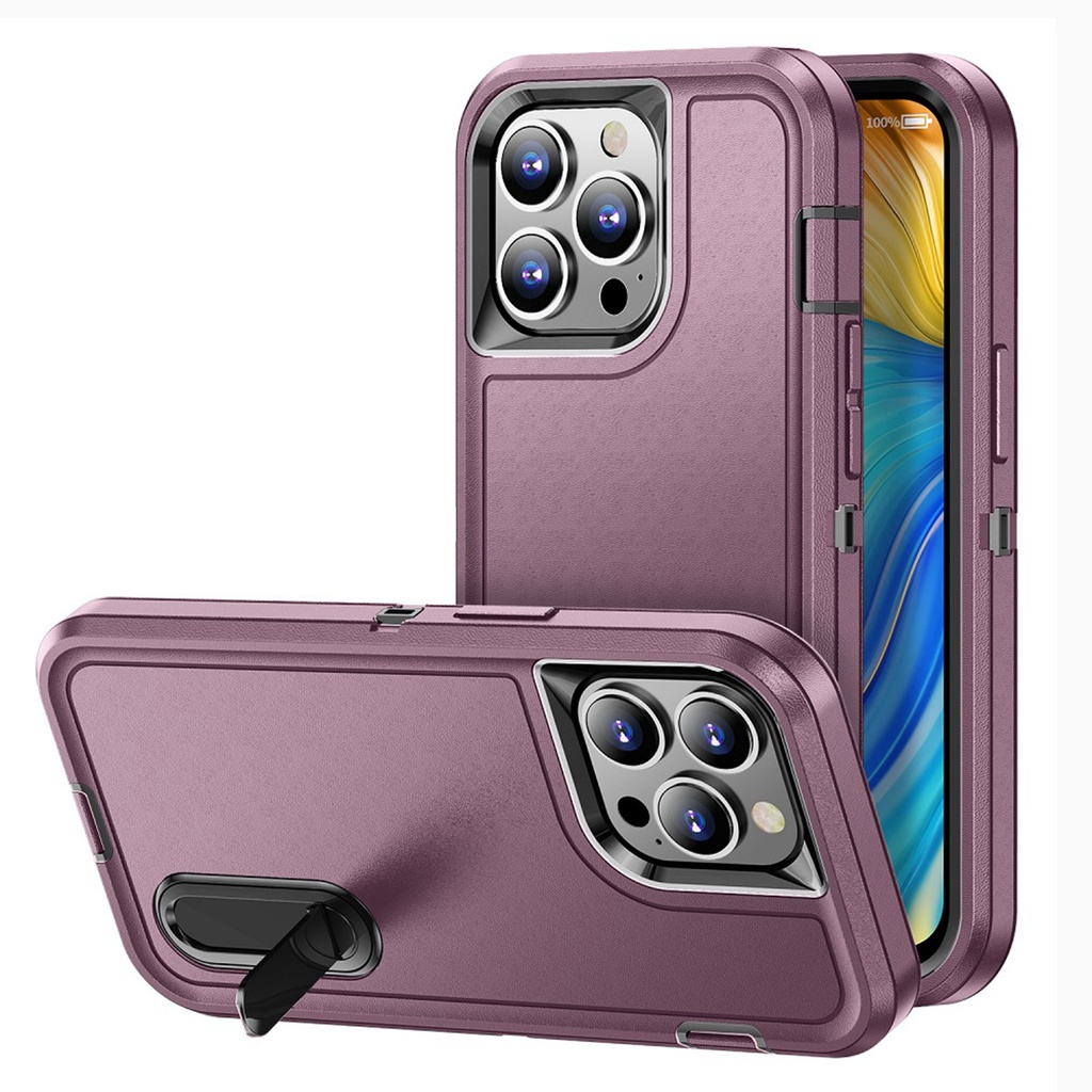 iPhone 11 - PEAK 3in1 Toughest Hybrid with Stand Cover Case - Burgundy/Black