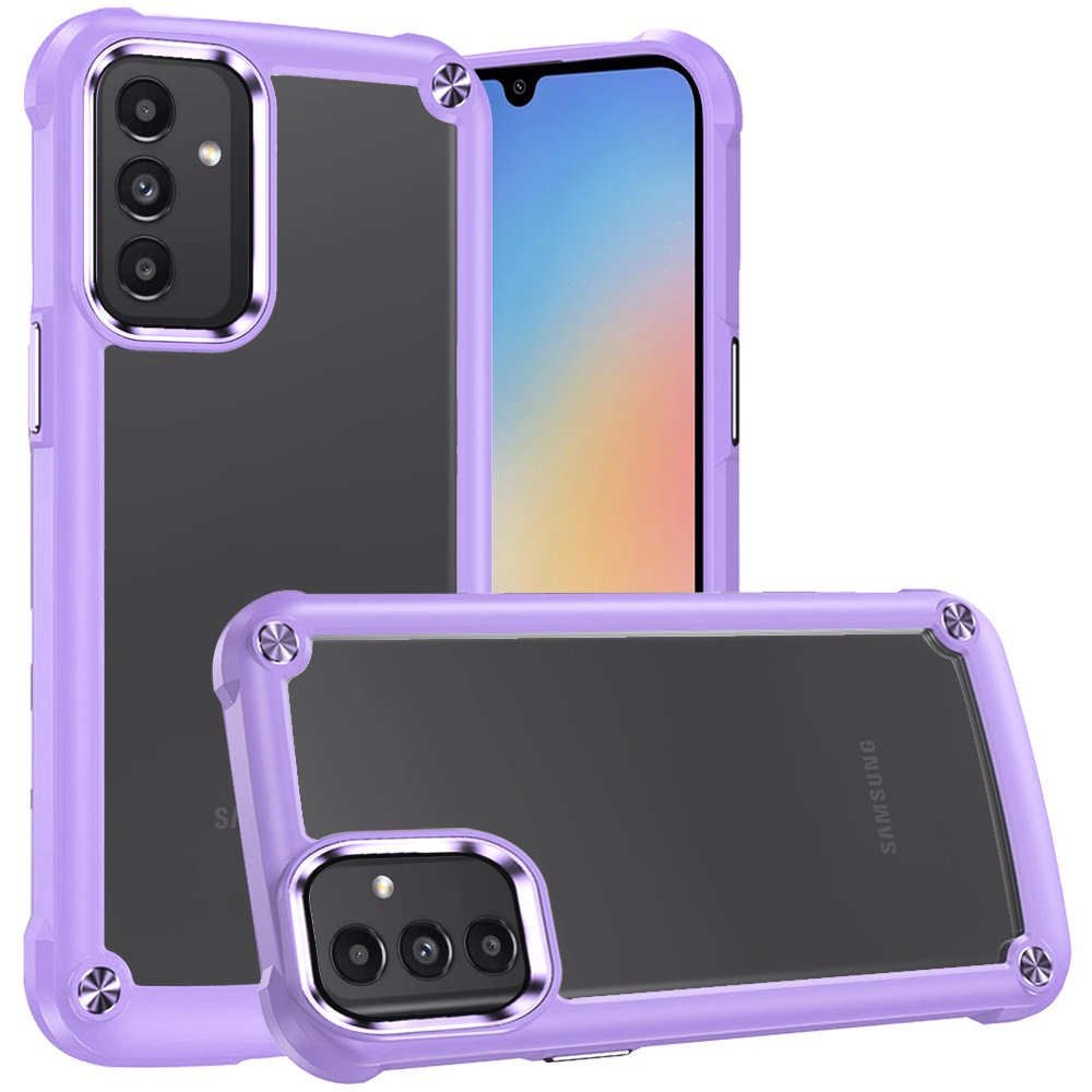 Samsung A15 5G Ultimate CaseX Transparent Hybrid Case with Metal Buttons And Camera Edges - Light Purple