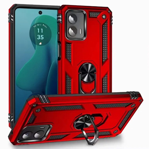 [QBRNGHY-24MG5g-Red] Motorola Moto G 5G 2024 Ring Magnetic Kickstand Hybrid Case Cover - Red