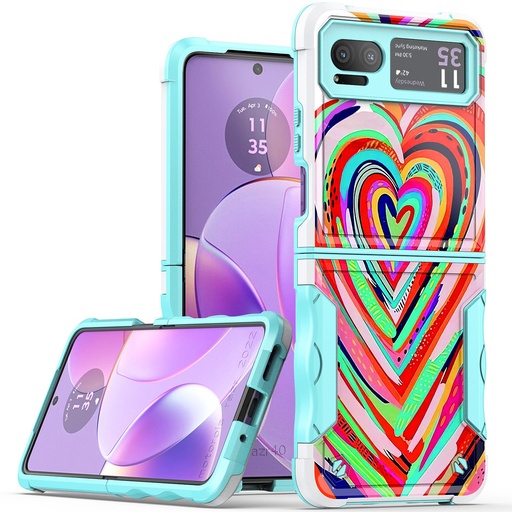 [QBATRT-MotRazr-B] Motorola Razr 2023 Attractive Design Shockproof Hybrid Case Cover - B
