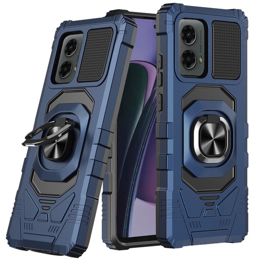 [QBROB-24STYL5G-BLUE] Military Grade Robotic Series Hybrid Case with Ring Grip for Motorola Moto G Stylus 5G 2024 - Blue