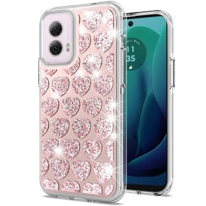 [QBMBLNG-24MG5g-E] Motorola Moto G 5G 2024 Bling Hybrid Case Cover - E