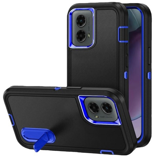 [Moto G stylus 2024] Motorola Moto G Stylus 5G 2024 PEAK 3in1 Toughest Hybrid with Stand Cover Case – Black/Blue