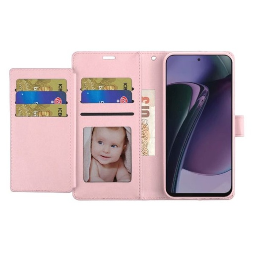 [Moto g stylus 2024] Motorola Moto G Stylus 5G 2024 Wallet ID Card Holder Case Cover – Rose Gold