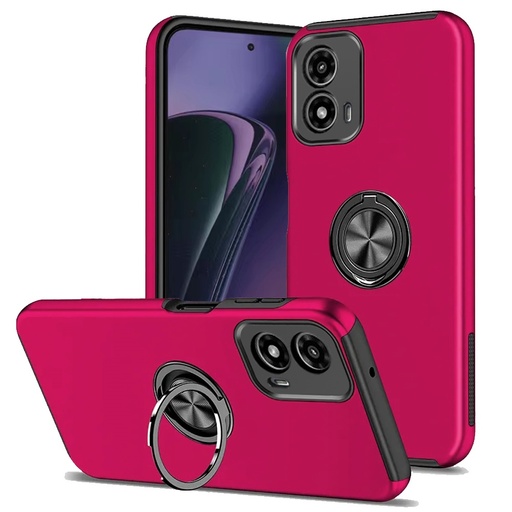 [Moto g stylus 2024] Motorola Moto G Stylus 5G 2024 - CHIEF Oil Painted Magnetic Ring Stand Hybrid Case Cover - Hot Pink 