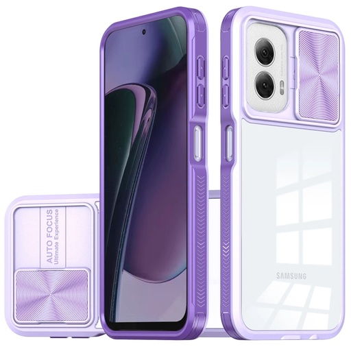 [Moto g stylus 2024] Motorola Moto G Stylus 5G 2024 - Fusion Transparent Clear Hybrid Case Cover - Purple