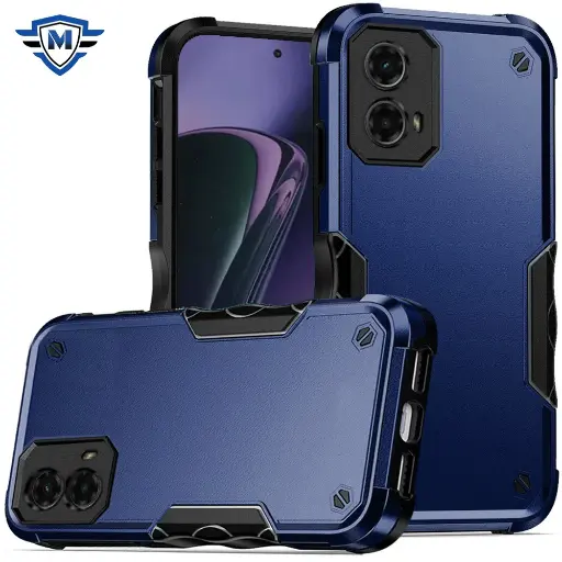 [Moto g stylus 2024] Metkase Exquisite Tough Shockproof Hybrid Case In Slide-Out Package For Motorola Moto G Stylus 5G 2024 - Dark Blue/Black 