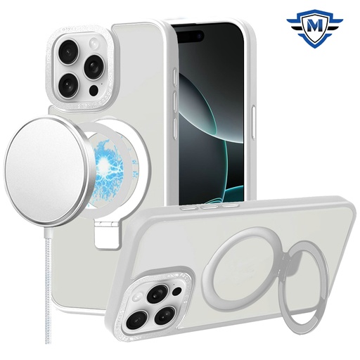 [MKMGMETL-MAX16-CLR] iPhone 16 Pro Max 6.9 inch METKASE Metal Chrome Kickstand [Magnetic Circle] Shockproof Matching Camera Hybrid in Slide-Out Package - Clear Login to view price
