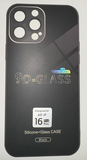 [MK2L3EF/A BLACK] Iphone 16 Pro Max Silicone+Glass Case Black