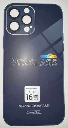 [MK2L3EF/A NAVY BLUE] Iphone 16 Pro Max Silicone+Glass Case Navy Blue