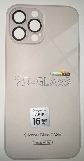 [MK2L3EF/A PEARLY WHITE] Iphone 16 Pro Max Silicone+Glass Case Pearly White 