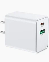 [USB and Type C Wall] White Power Adapter USB and Type C - Wall