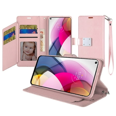 [QBWMS-IP14-RGOLD] Apple iPhone 14 6.1 Wallet ID Card Holder Case Cover - Rose Gold