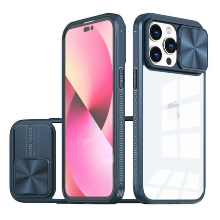 [QBFUSON-IP14-BLUE] For Apple iPhone 14-IPHONE  6.1 Fusion Transparent Clear Hybrid Case Cover - Blue