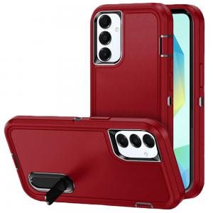[QBPEAK-5gA16-BKRed] For Samsung A16 5G PEAK 3in1 Toughest Hybrid with Stand Cover Case - Black/Red 