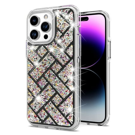 [QBMBLNG-iP15-A] For iPhone 15 Bling Hybrid Case Cover - A 
