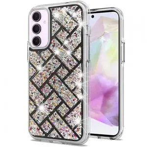 [QBMBLNG-A36-A] For Samsung Galaxy A36 Bling Hybrid Case Cover - A 