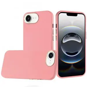 [QBCLASS-iP16E-LPnk] For iPhone 16E (E edition) / SE4 (2025) Classy Slick Chromed Around Hybrid Case Cover - Light Pink 