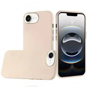[QBCLASS-iP16E-Whit] For iPhone 16E (E edition) / SE4 (2025) Classy Slick Chromed Around Hybrid Case Cover - White 