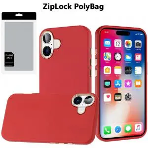 [PGCLASS-iP16-Red] [PolyBag] For iPhone 16 6.1 inch Classy Slick Chromed Around Hybrid - Red 