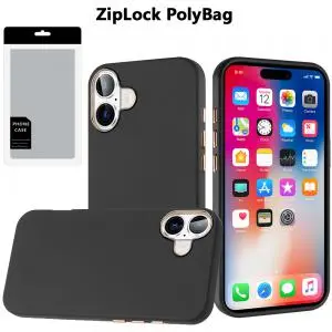 [PGCLASS-iP16-BK] [PolyBag] For iPhone 16 6.1 inch Classy Slick Chromed Around Hybrid - Black 
