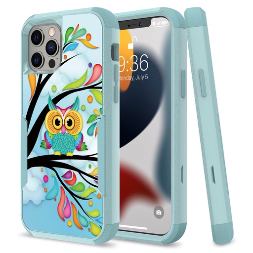 [QBTUFF-IP14-OWL] iPhone 14 6.1" Tuff Anti-Slip Hybrid Case Cover - Owl