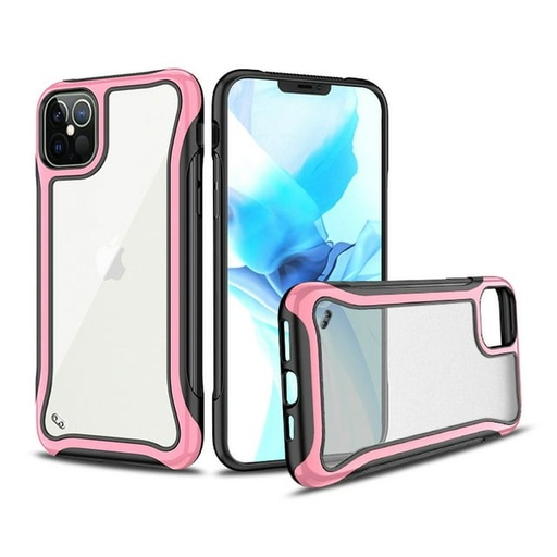 [QBTRI-iP126.1-Hpnk] iPhone 12 & iPhone 12 Pro (Open Camera Hole) Tri Shield Tough Strong Hybrid Case Cover - Hot Pink