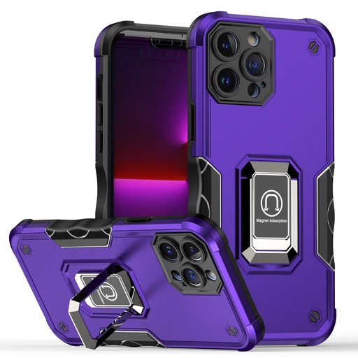 [QBOPTI-IP11-DPRP] iPhone 11 (XI6.1) OPTIMUM Magnetic Ring Stand Hybrid Case Cover - Dark Purple
