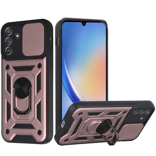 [QBELTE-A15-Rgold] Samsung A15 5G ELITE Camera Push Magnetic Ring Stand Hybrid Case Cover - Rose Gold