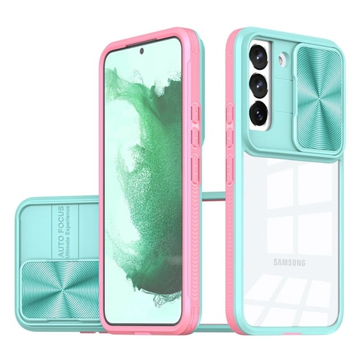 [QBFUSON-A15-PBL] Samsung A15 5G Fusion Transparent Clear Hybrid Case Cover - Pink/Blue