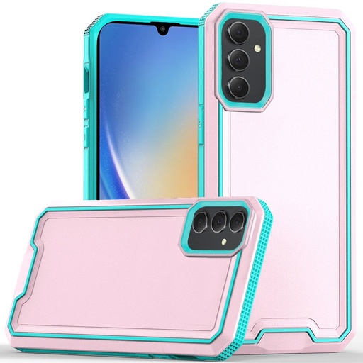 [QBRANK-A15-Pnk] Samsung A15 5G Rank Tough Strong Modern Fused Hybrid Case Cover - Pink