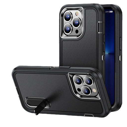 [QBPEAK-iP11-BKBK] iPhone 11 (XI6.1) PEAK 3in1 Toughest Hybrid with Stand Cover Case - Black/Black