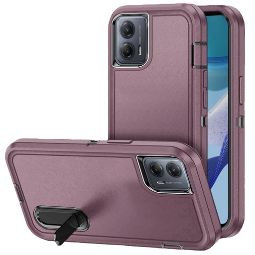 [QBPEAK-23MG5g-BgdyBK] Motorola MOT G 5G 2023 PEAK 3in1 Toughest Hybrid with Stand Cover Case - Burgundy/Black