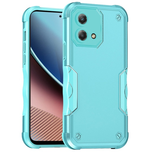 [QBEXQS-STY5g23-TEAL] Motorola G Stylus 5G (MultiCarrier 6.6" 16MP Camera) 2023 Exquisite Tough Shockproof Hybrid Case Cover - Teal