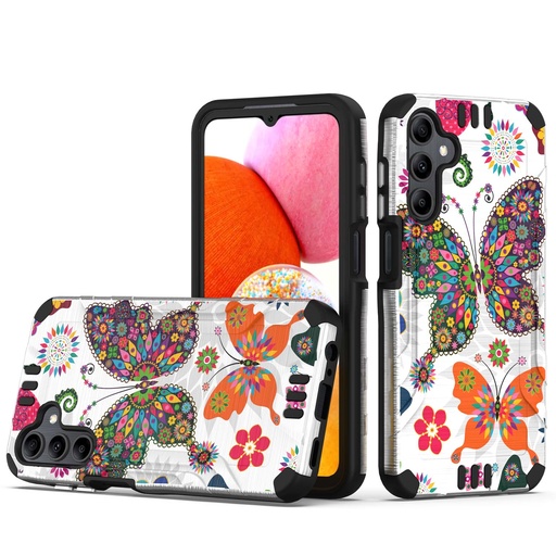 [QBEX-A15-CBTF] Samsung A15 5G Strong Tough Metallic Design Hybrid - Colorful Butterflies