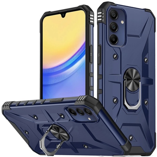 [QBLONE-A15-Blue] Samsung A15 5G Lone Unique Magnetic Ring Stand Hybrid - Blue