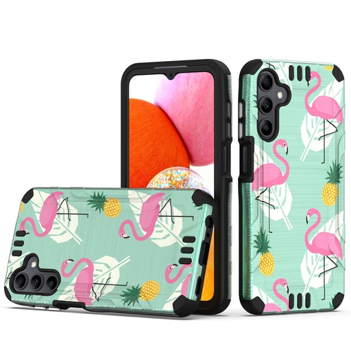 [QBEX-A15-FLMN] Samsung A15 5G Strong Tough Metallic Design Hybrid - Flamingo Case
