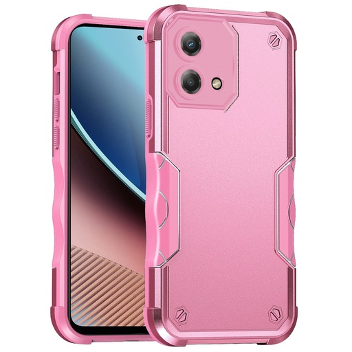 [QBEXQS-STY5g23-Pnk] Motorola G Stylus 5G (MultiCarrier 6.6" 16MP Camera) 2023 Exquisite Tough Shockproof Hybrid Case Cover - Pink