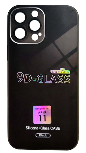 [MK2L3EF/A PHONE11 AG-GLASS-BK] iPhone 11 Silicon Glass Case-Black